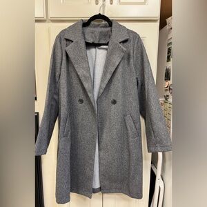 SHEIN Classic Gray Trench Coat